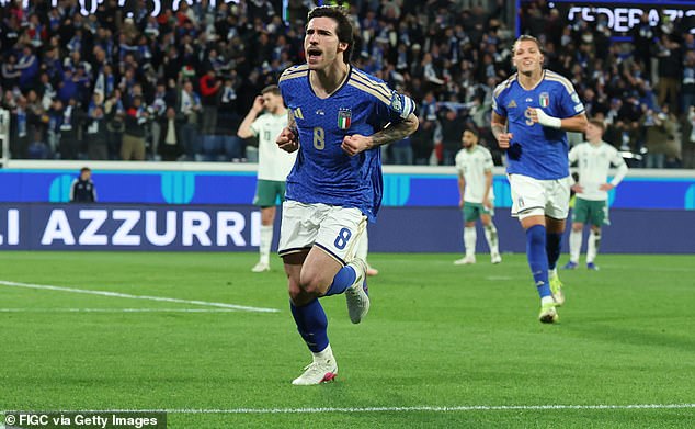 Italy 2-0 Northern Ireland: Sandro Tonali proves he is a man for the big moments as Man United target helps hosts keep World Cup dream alive with play-off victory