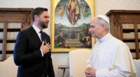 Vice President JD Vance with American Pope Leo XIV in May 2025
