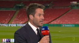 Jamie Redknapp (pictured) has pointed the blame at Mikel Arteta for Arsenal's Carabao Cup final defeat