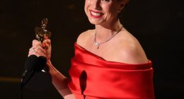 Jessie Buckley shared the name of her daughter for the first time while accepting the award for Best Actress at the Oscars on Sunday evening in Los Angele