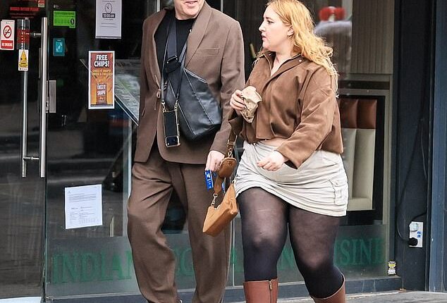 Jonathan Ross was joined by his daughter Honey as they arrived at Global Studios in London to record a podcast on Friday