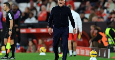 Jose Mourinho (pictured) has accused Lucho Gonzalez of calling him a traitor '50 times' amid his red card against Porto