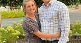 Joseph Duggar's wife Kendra was released from jail Friday, following her arrest on accusations of false imprisonment and endangering the welfare of a minor; the couple are pictured