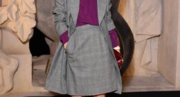 Kate Moss, 52, cut a sophisticated figure as she led the stars at Saint Laurent's Paris Fashion Week show on Tuesday night