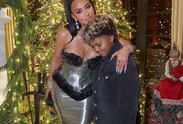 On Saturday, Kim Kardashian revealed her son Saint West's secret passion to her captive combined 515.1 million social media following (pictured December 25)
