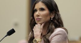 Kristi Noem testifies during a House Judiciary Committee hearing in the Rayburn House Office Building on March 4