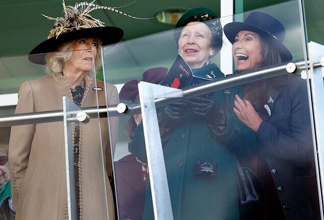 Queen Camilla, Princess Anne and Carole Middleton as they attend 'Ladies Day' at Cheltenham
