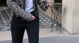 Leonardo DiCaprio's girlfriend, Vittoria Ceretti, cut a stylish figure as she arrived at her hotel in Paris, France, on Saturday