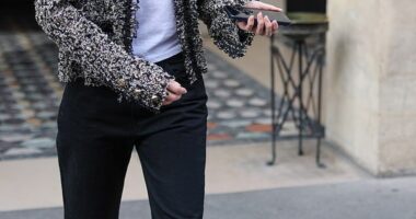 Leonardo DiCaprio's girlfriend, Vittoria Ceretti, cut a stylish figure as she arrived at her hotel in Paris, France, on Saturday