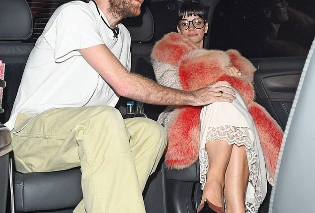 Lily Allen, 40, cosied up to her new boyfriend Jonah Freud, 28, in the back of a cab after she performed her show West End Girl at The London Palladium on Friday