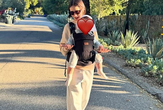 Lily Collins posted a series of sweet family snaps with her husband Charlie McDowell and their daughter Tove on Tuesday