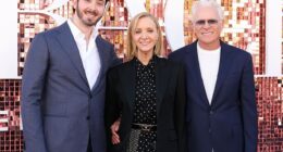 Lisa Kudrow made a rare public appearance with her husband of 30 years, advertising executive Michel Stern (R), and their son Julian (L) at The Comeback premiere in Beverly Hills on Thursday