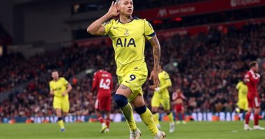 Richarlison silenced the Liverpool supporters with a late equaliser for Tottenham on Sunday