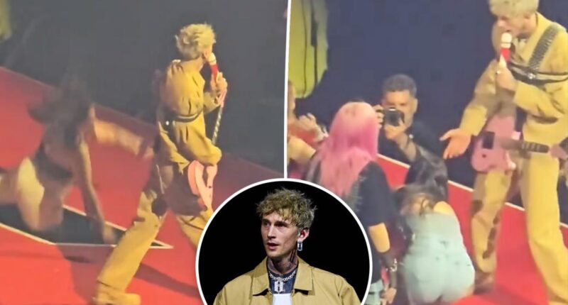 MGK fan falls through hole in stage during London concert