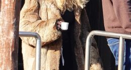 Madonna, 67, looked effortlessly chic, sipping on an espresso while wearing a giant Louis Vuitton hat in Venice on Monday