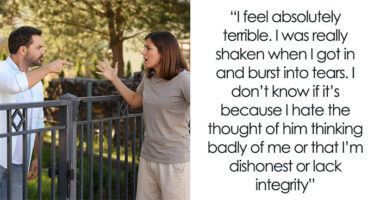 Male Karen Blames His Neighbor For An Accident Caused By Delivery Driver, She Bursts Into Tears