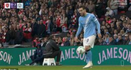 Rayan Cherki took it upon himself to showboat during Manchester City's Carabao Cup final win