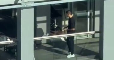 Rodri has been filmed flying his drone from the balcony of his penthouse suite in Manchester city centre, prompting concerns from residents over their privacy, according to The Sun