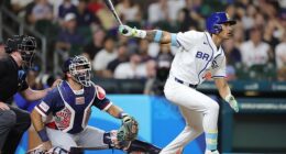 Lucas Ramirez, 20, hits the first of two home runs on Friday against Team USA in the WBC