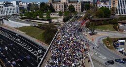 Millions gathered coast to coast on Saturday for coordinated 'No Kings' demonstrations against President Donald Trump (Georgia)