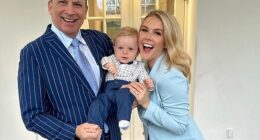 Karoline Leavitt with son Niko and husband Nicholas, in an image posted to her Instagram