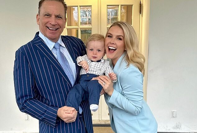 Karoline Leavitt with son Niko and husband Nicholas, in an image posted to her Instagram