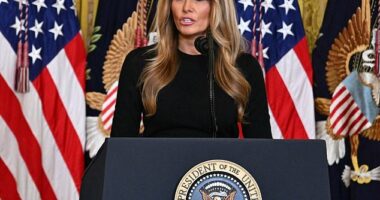 Melania Trump has been brutally roasted online after she referred to herself as a 'visionary' during a recent speech