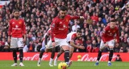 Bruno Fernandes levelled from the spot after Matheus Cunha had been pulled back