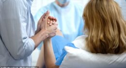 A labor and delivery nurse has shared the things men do in the delivery room that give her 'the ick' (stock image)