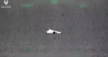 The UAE Foreign Ministry released dramatic footage of the country's air defences hunting down and shooting Iranian drones. Pictured: An Iranian drone lined up in crosshairs
