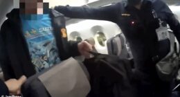 A British man is  accosted by aviation police at the end of a flight from London to Taiwan