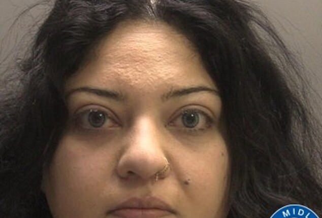 Zara Arsalan, 31, shook Harleen Bains vigorously and repeatedly banged her head on a table after 'losing her temper' with the defenceless baby at their Black Country home on July 23, 2020