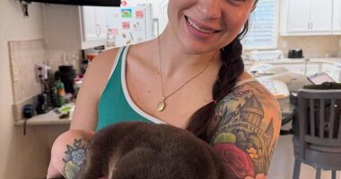 Hope Yates-MacDonald has trained in underwater recovery techniques and has even enlisted the help of a rescue otter named Splash to detect bones in the murky Florida creek