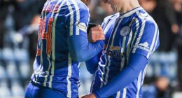 Findlay Curtis (right) celebrates with Tyreece John-Jules after his goal for Kilmarnock