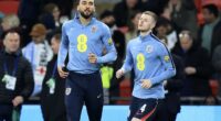 Dominic Calvert-Lewin (left) and Adam Wharton (right) are among the England players who are leaving the camp after the first week