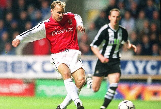 Dennis Bergkamp scores his iconic goal for Arsenal against Newcastle back in 2002