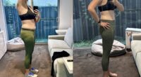 Jodie Snell, from the Gold Coast, says a protein shake containing 30g of protein, plus vitamins and collagen peptides, helped her lose her 'spare tyre' without weight loss jabs or working out