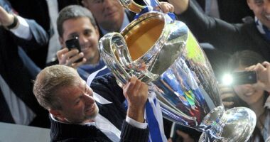 Roman Abramovich celebrates Chelsea's first Champions League triumph in 2012 - a year after the beginning of the financial chicanery which the club's new owners later self-reported