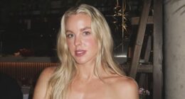 Keely Hodgkinson slipped into a daring leather corset as she celebrated her 24th birthday on Tuesday