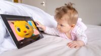 Parents have been told to limit screen time to an hour a day for under-fives and keep them off AI and social media – under new Government guidelines (file picture)