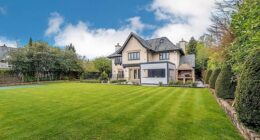 This five-bed property in Hale, Greater Manchester, boasts an expansive garden
