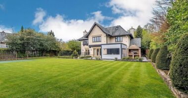 This five-bed property in Hale, Greater Manchester, boasts an expansive garden