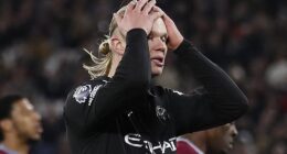 Erling Haaland has only two goals from open play in his last 18 appearances for Manchester City