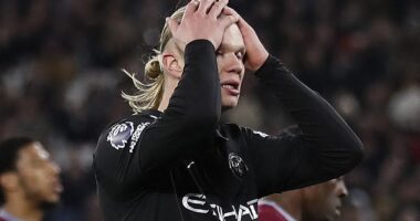 Erling Haaland has only two goals from open play in his last 18 appearances for Manchester City