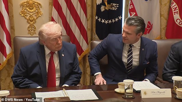 Secretary of War Pete Hegseth revealed a mysterious drawing in his notepad during President Trump's Cabinet meeting early this morning: a large squiggle