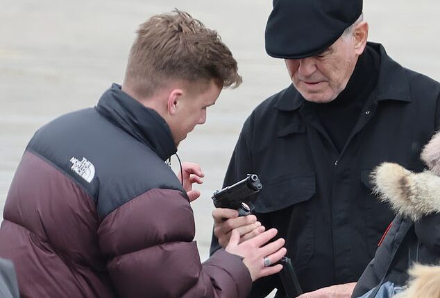 Pierce Brosnan, 72, needed help getting to grips with a Glock semi-automatic pistol on set of the second series of crime drama MobLand