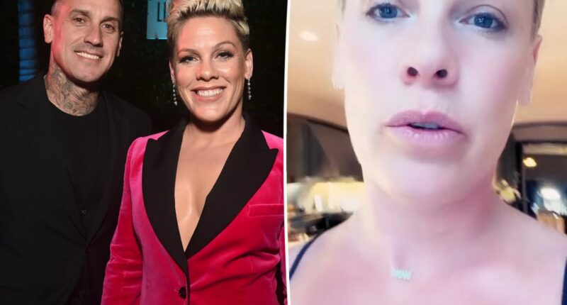 Pink abruptly cancels two major tour dates after denying marriage split rumors in bizarre video