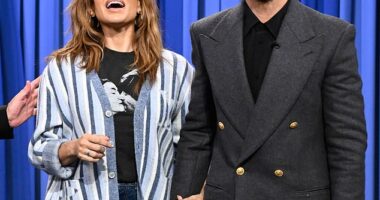 Eva Mendes and husband Ryan Gosling made a rare appearance on Thursday's episode of the Tonight Show Starring Jimmy Fallon - but fans couldn't help but notice the duo's very youthful faces