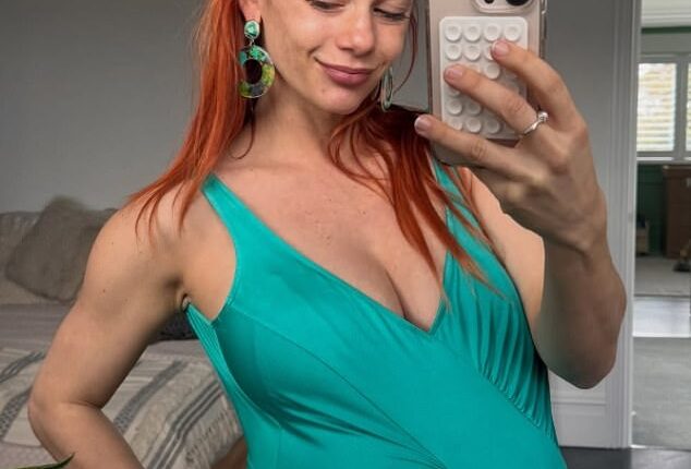 Pregnant Dianne Buswell showed off her baby bump in a green swimsuit as she enjoyed a spa day during her mini baby moon with partner Joe Sugg over the weekend
