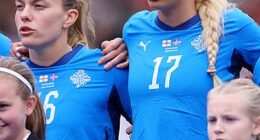 Ida Marin Hermannsdottir (right) pictured ahead of facing England for her second cap